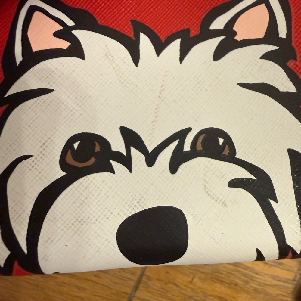 Marc Tetro Red Westie Print Shoulder Bag with Coin Pouch and Matching Leash - Picture 6 of 14
